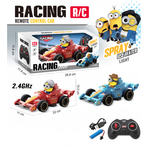 Մեքենա Minion մուլտ հերոսով մրցարշավային F1 մեքենա հեռակառավարման վահանակով էլ-սնուցմամբ