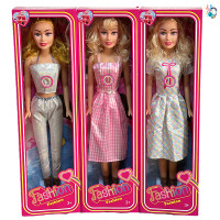 Տիկնիկ մեծ 82սմ-ոց Barbie 3-ոճի հագուստով, երաժշտական 