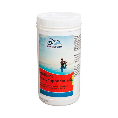 Chemoform pH Plus ալկալային հատիկներ 1 կգ, լողավազանի թթվայնության մակարդակը բարձրացնելու համար