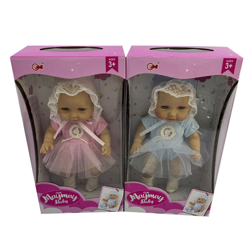 Տիկնիկ մանուկ Maymay Baby տուփով 2-ոճի 24սմ-ոց ամբողջովին վինիլային մարմնով տիկնիկ 