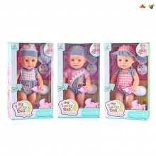 Տիկնիկ my Lucky Doll կերակրման շշով 3-ոճի հագուստով 35սմ, խմելու և միզելու գործառույթով 