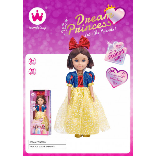 Տիկնիկ Dream Princes տուփով նորաձև էկոլոգիապես մաքուր վինիլային վերջույթներով 31սմ-ոց տիկնիկ
