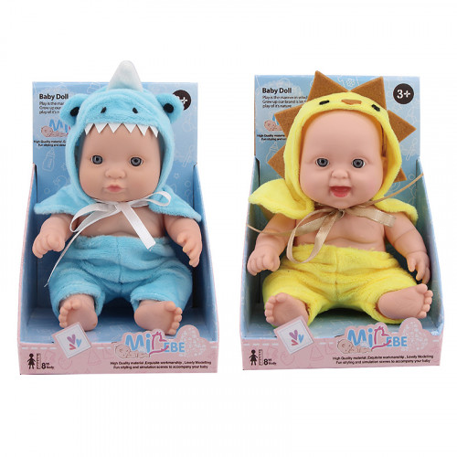 Տիկնիկ 21սմ-ոց բաց տուփով նստած 2ձև մանուկ Mi Bebe 