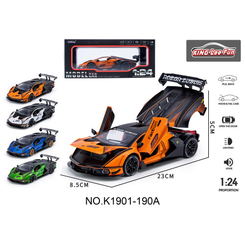 Մեքենա Lamborghini SCV124 մետաղե մոդել 1։24 մաշտաբի 4գույն ձայնային և լույսային էֆեկտներով
