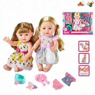 Տիկնիկ my Lucky Doll կերակրման շշով հավաքածույո 2ոճի հագուստ 35սմ, խմելու միզելու գործառույթով